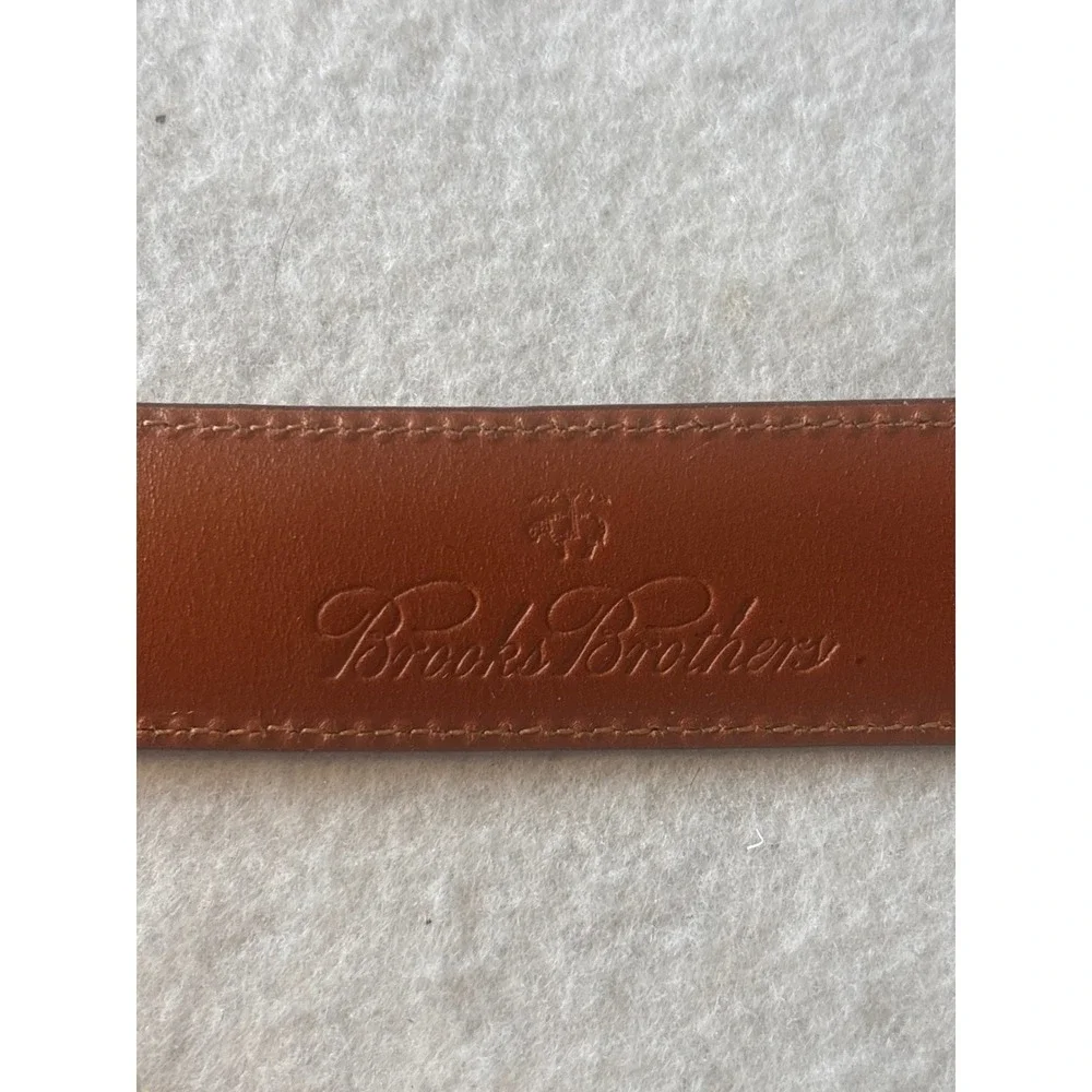 Brooks Brothers Leather Belt Mens 40 Brown Good Made in Italy Dress Buckle